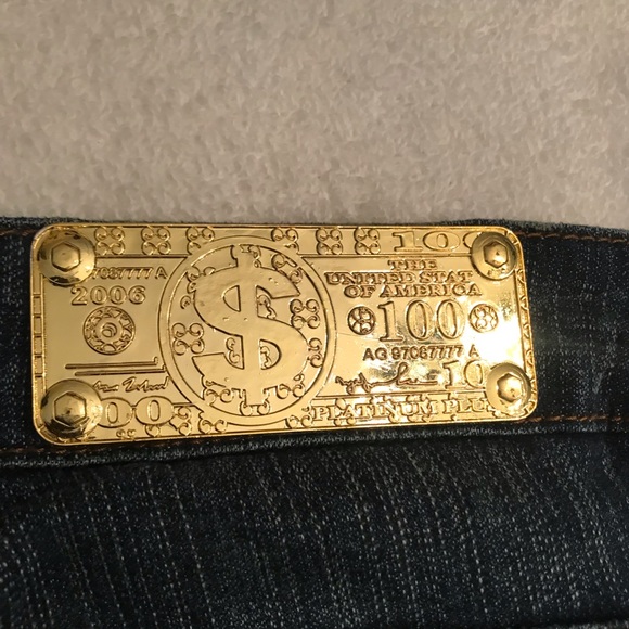 Unique Million dollar babe rhinestone & metal stud embellished blue jeans Money - Picture 11 of 16
